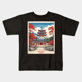 Haiensa Temple South Korea Travel Tourism Retro Vintage Kids T-Shirt